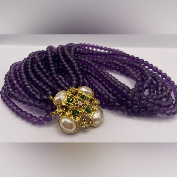 Vintage Elizabeth Taylor "Forever Violet" Statement Necklace 1994 Collection - Picture 4 of 16